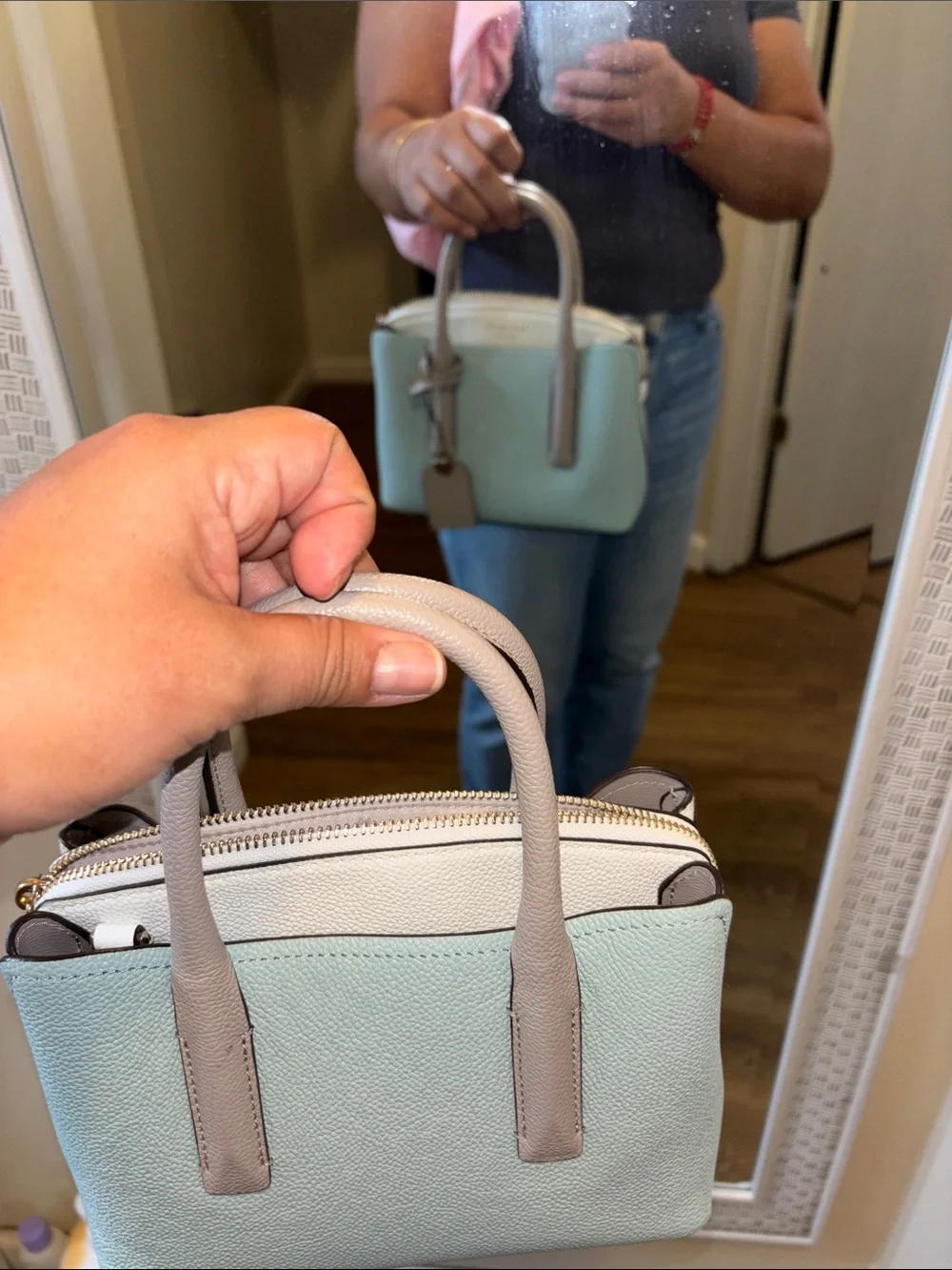 kate spade Light Blue & Blush Mini Satchel